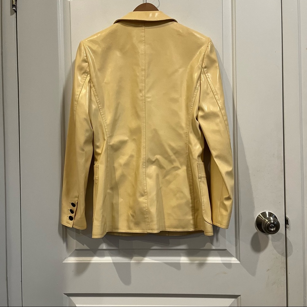 Moschino Jeans Cream Pleather Jacket View 3